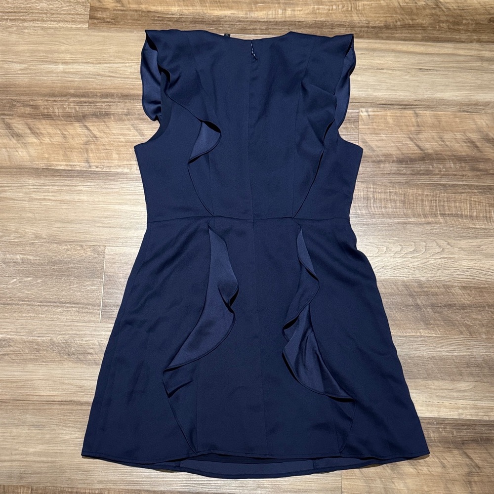 BCBGMaxAzria Navy Blue Ruffle Dress - Picture 4 of 5